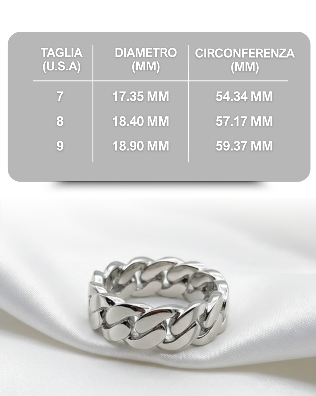 Anelli Cuban Argento | Brilla Jewelry