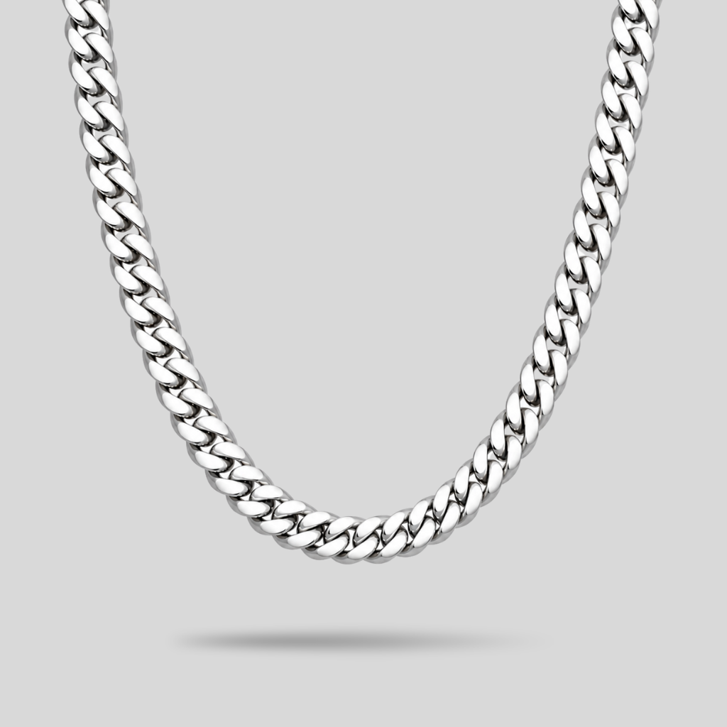Set Brilla Argento Cuban | 8mm