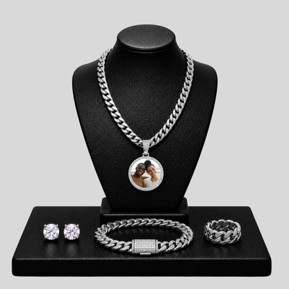 Set Brilla Argento Cuban | 8mm