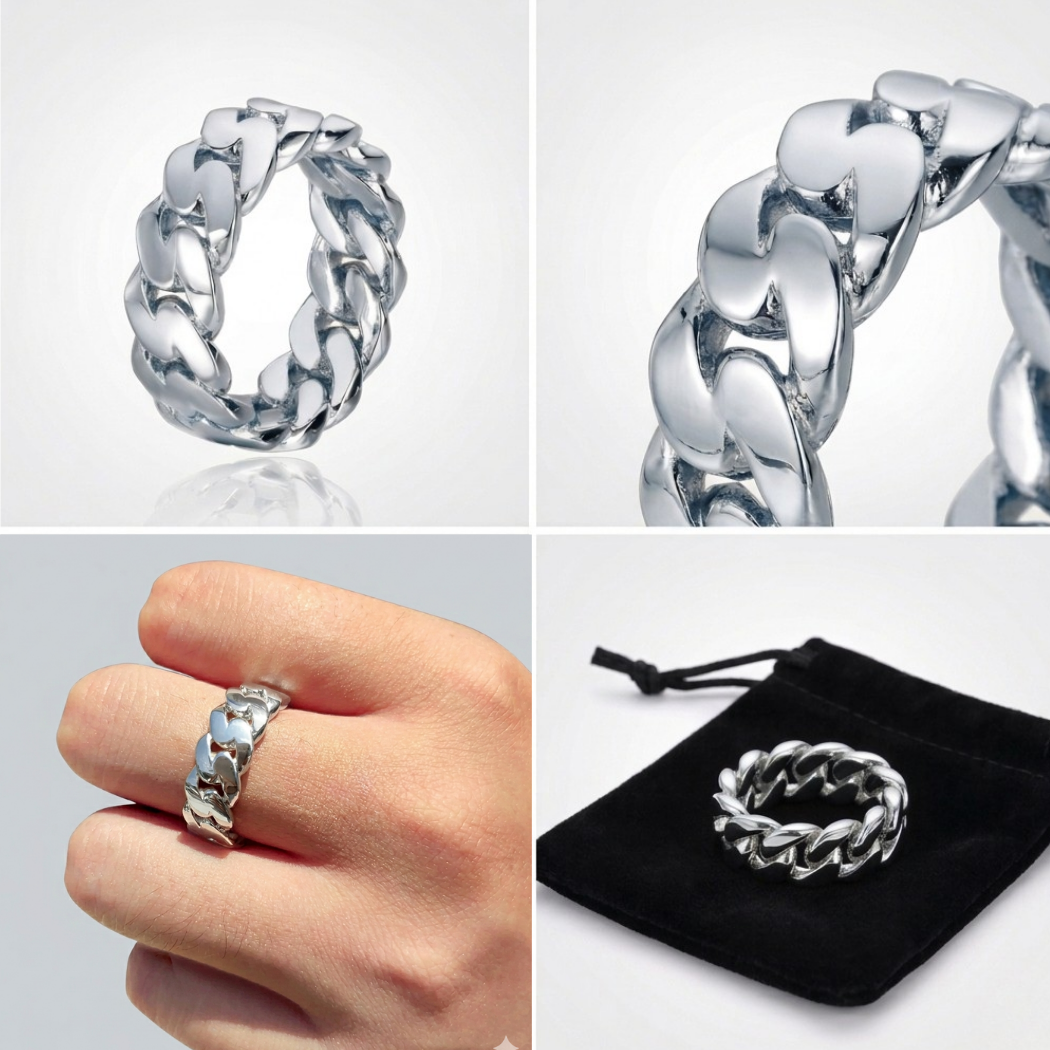 Set Brilla Argento Cuban | 8mm