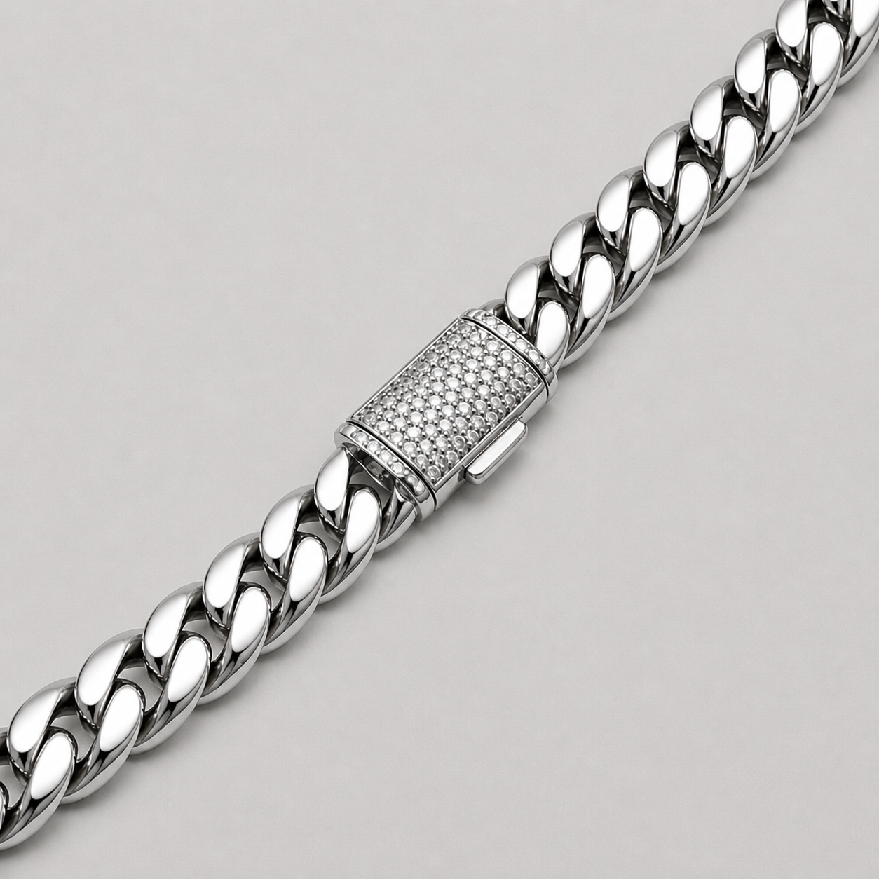 Set Brilla Argento Cuban | 8mm